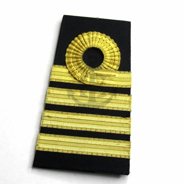Royal uniform epaulet for captain shoulder board with gold wire french braid curl with 3 bars 10 mm sliders pair