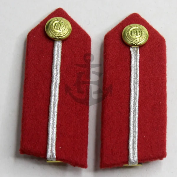 Red with Silver Hand Embroidery Long Gorget Clip