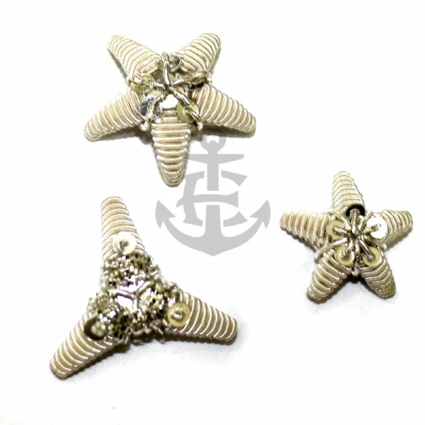 German Silver Star Fish Beads Silver