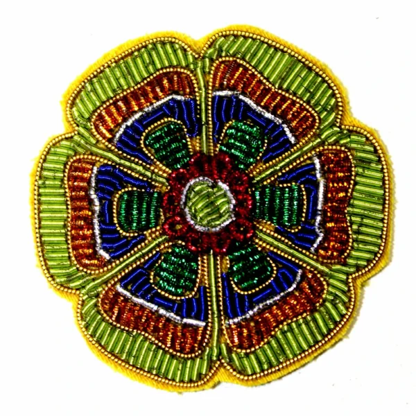 Hand Embroidered Colorful Flower