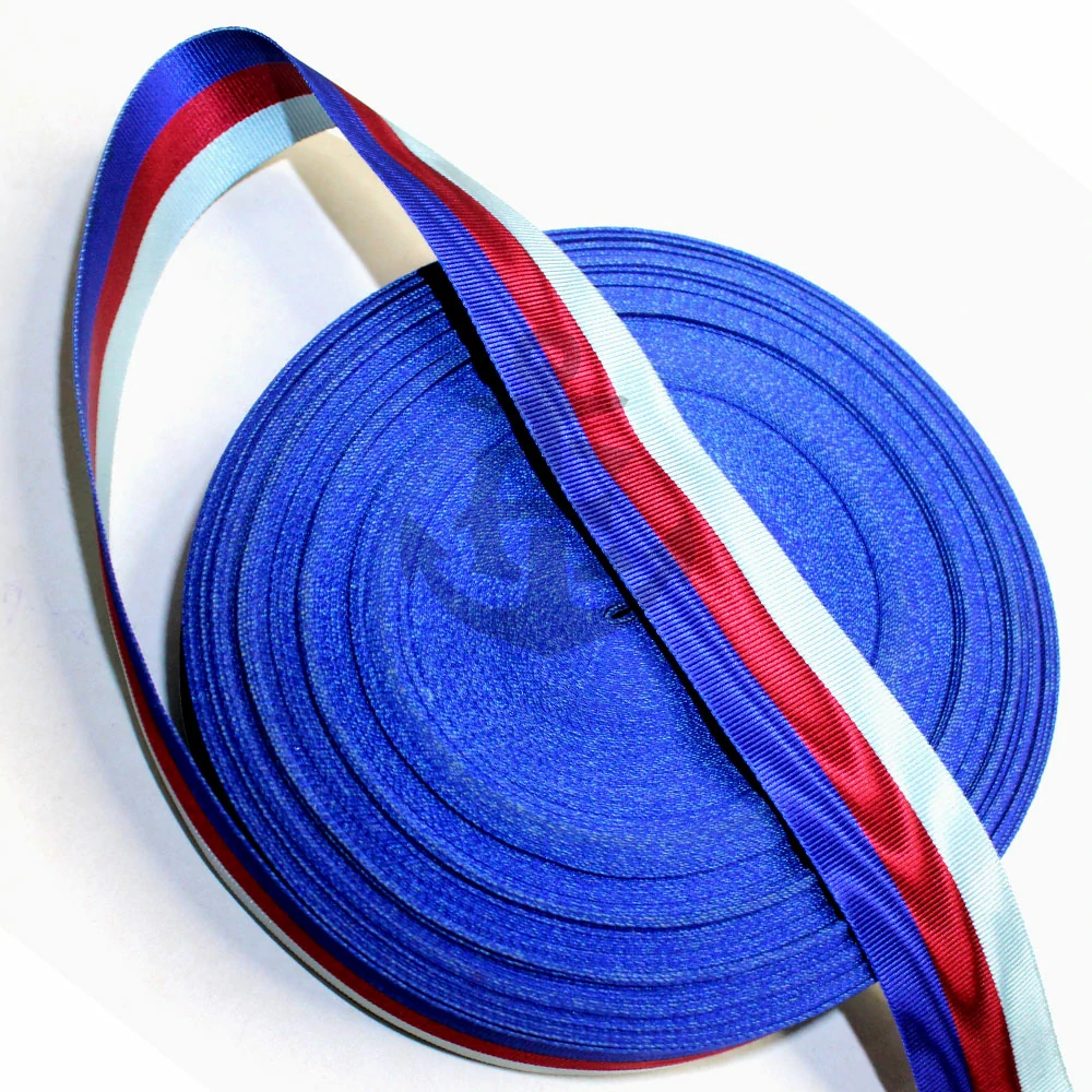 Moire Medal Ribbon Red Blue And Sky