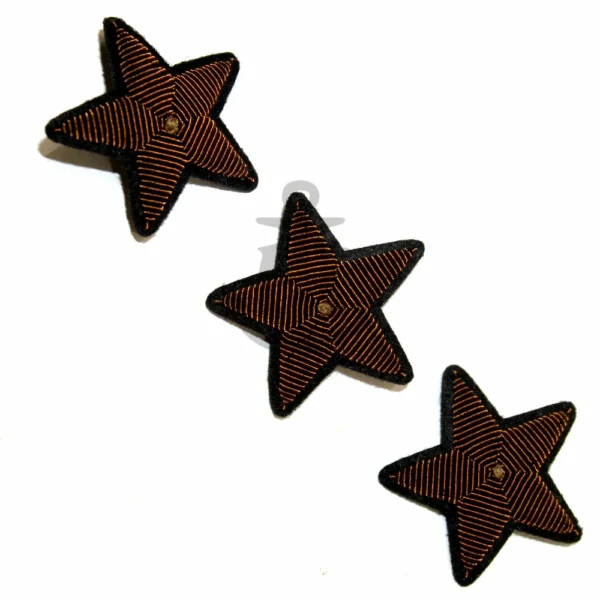 Fashion Bullion Wire Embroidery Star Brooches