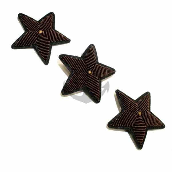 Fashion Bullion Wire Embroidery Star Brooches