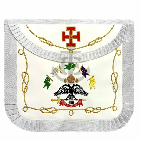 AASR 33rd Degree White Machine Embroidered