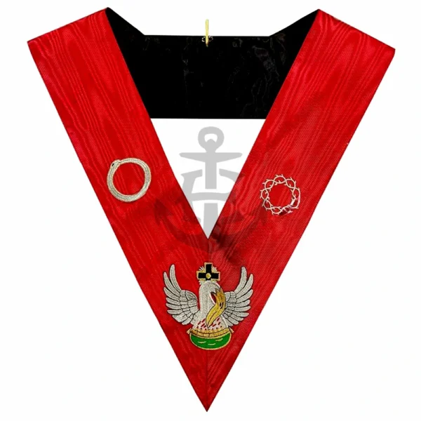 Officers collar 18th degree Machine Embroidered Rose Croix Pelican