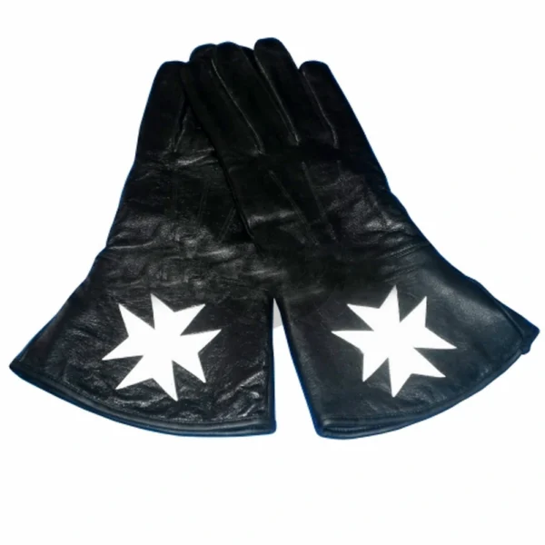 Knight Malta Black Leather Gauntlets