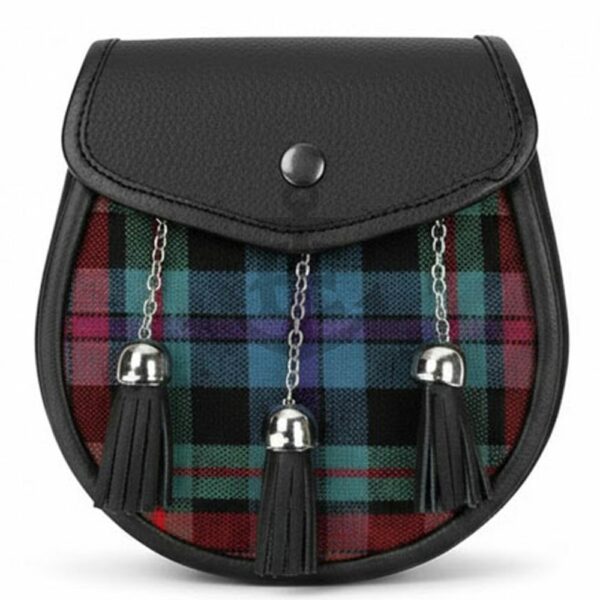 Traditional Scottish sporrans in tartan patterns