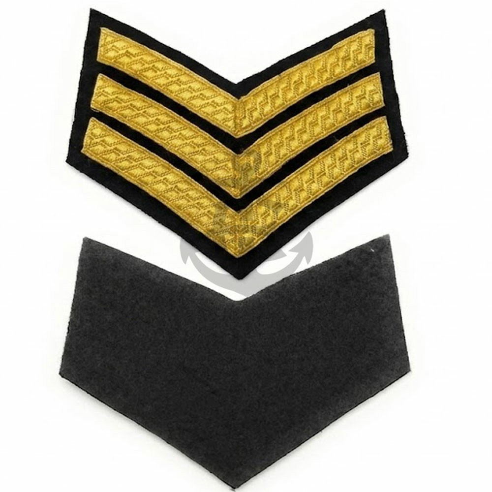 Sergent Stripes Gold Black 3 Bars
